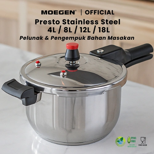 MOEGEN Presto Stainless Steel 4L/8L/12L Pressure Cooker Pelunak Makanan Daging