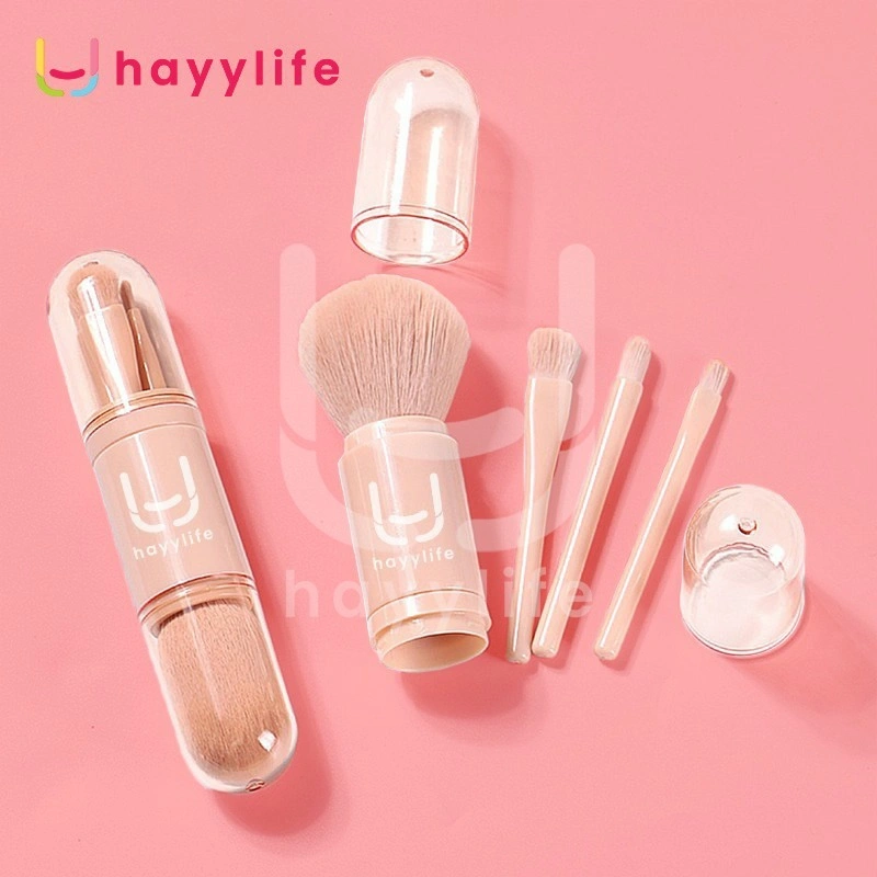 HAYYLIFE Portable Telescopic 4pcs Brush Makeup Set Brush Travel Kuas Make up HL-BCB512