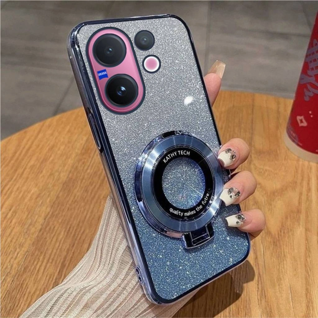 Softcase For Vivo V60 5G V60 Lite 5G V60 Lite 4G Case Glitter Premium Dengan Ring Magsafe Holder Gratis