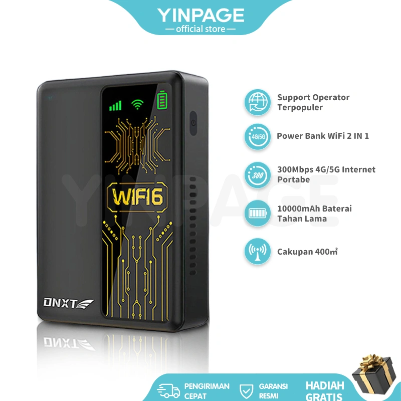 YINPAGE-Modem WiFi 2 in1 Power Bank Router LTE Portabel Nirkabel 4G Mobile Broadband Isi Daya Perangkat Seluler Kapan Saja/WiFi Wireless Router Portabel