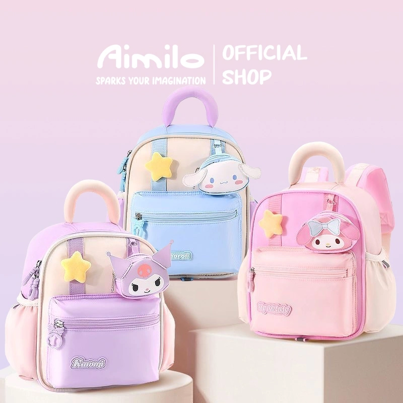 [READY] Aimilo Tas Fashion Ransel Anak Tas Sekolah Anak Perempuan Tas Anak TK/SD Kapasitas Besar Tahan Air Tebal Kado Anak