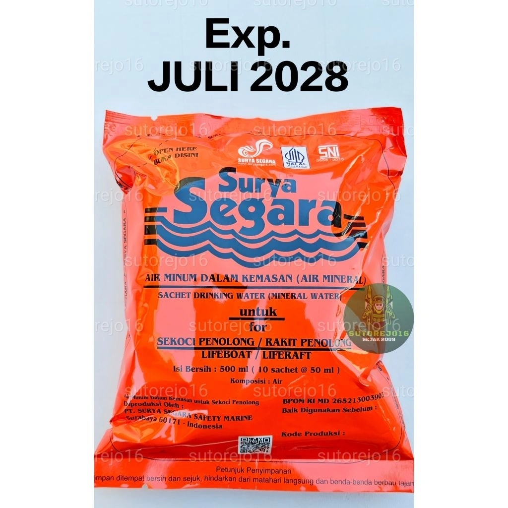 emergency drinking water MRE ransum tni air minuman darurat mineral water dalam sachet survival water