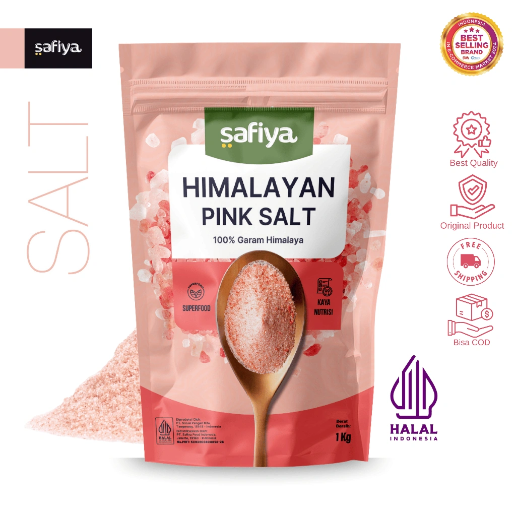 Safiya Garam Himalaya 1 Kg Pink Himalayan Salt Original Premium