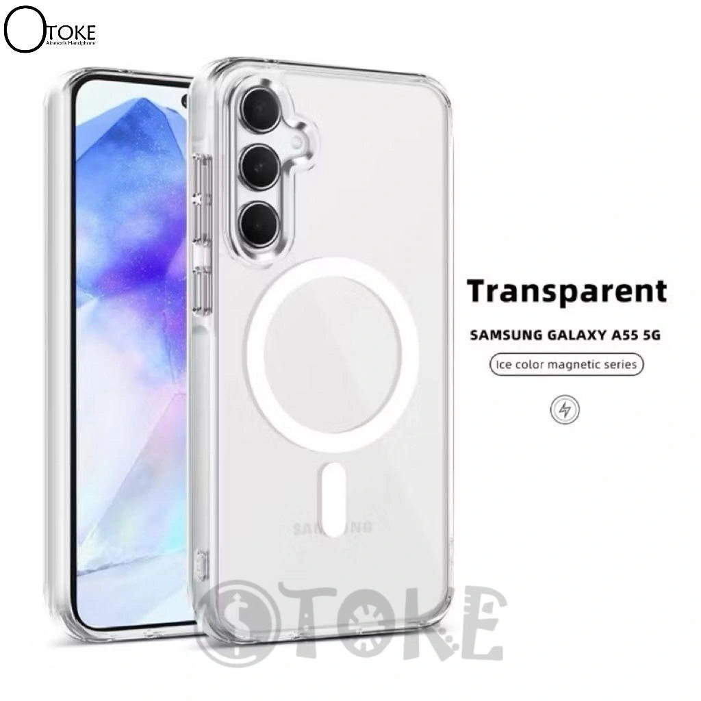 Clear Case Magsafe Akrilik Samsung A14 A35 A54 A55 5G A14 A05S A15 A26 A36 S22 S23 Fe S24 S25 Ultra Soft Case Clear Support Magsafe Anti Menguning