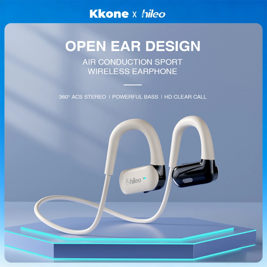 Original【Hileo】Hi77 Neckband Open Ear Wireless Sport Headset/ ENC Mega Sound Bass Open Ear Like Bone Conduction Bluetooth Earphone Headset HD IPX4