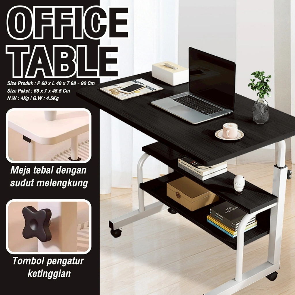 BG SPORT Meja Laptop Table Belajar Kerja Office Table Multifungsi Minimalis Serbaguna