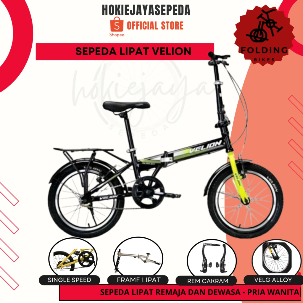 SEPEDA LIPAT 16" 20" VELION Single speed untuk anak usia 7 tahun- REMAJA - DEWASA