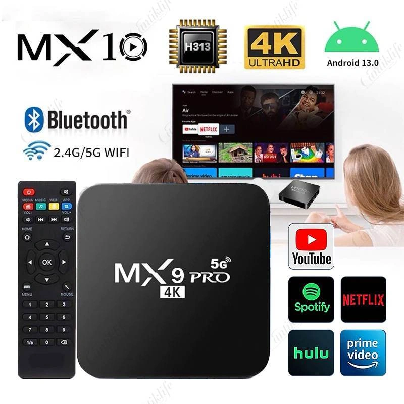 SET Android Tv Box PRO 5G Wifi Smart Digital Set Top Box 8GB Ram 128 Rom OS New Chipset Android 14.0 ATV Unlock Tv Box 2.4G Full HD 4K 1080P Google/Netflix/Youtube