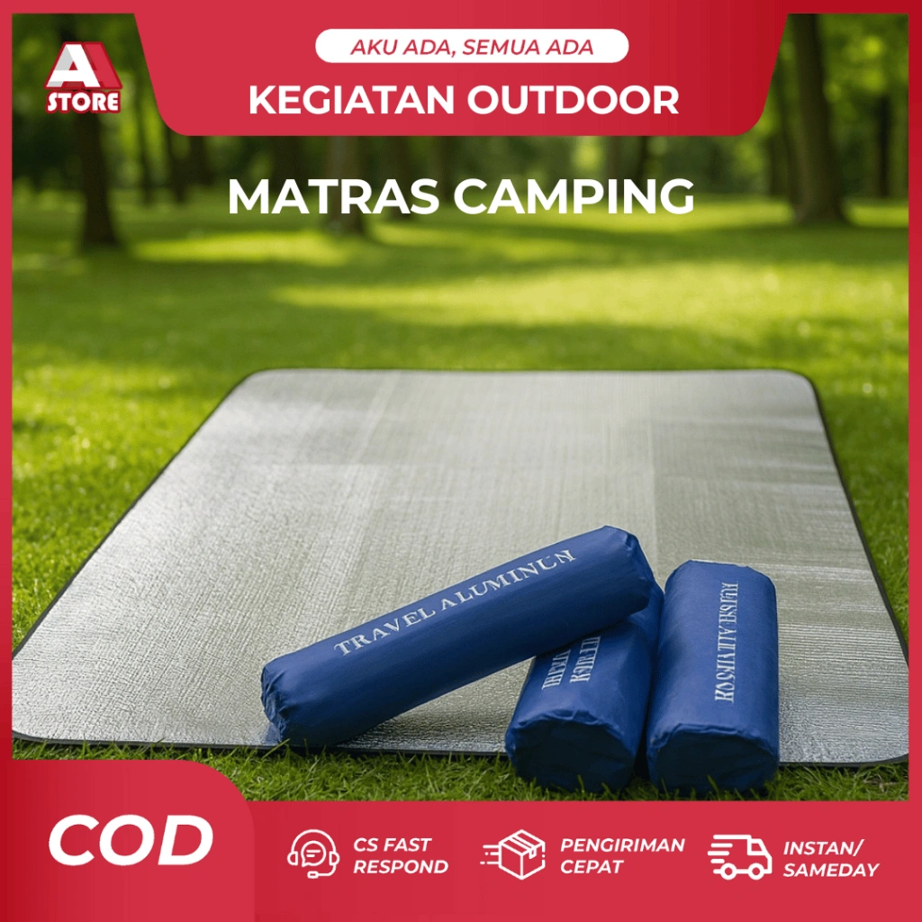 Matras Camping Aluminium Foil Dua Sisi Anti Air Alas Tenda Outdoor