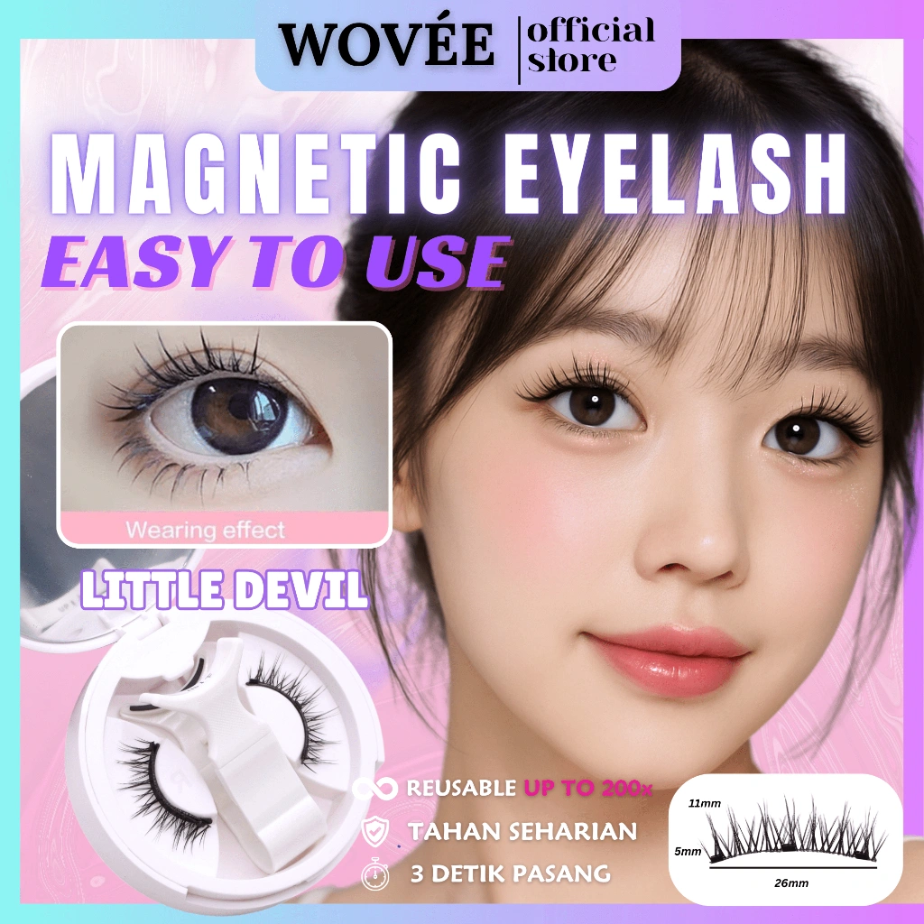 Wovee Magnetic Eyelash All Variant | Reusable Bulu Mata Palsu Magnetic Glamour Natural Look