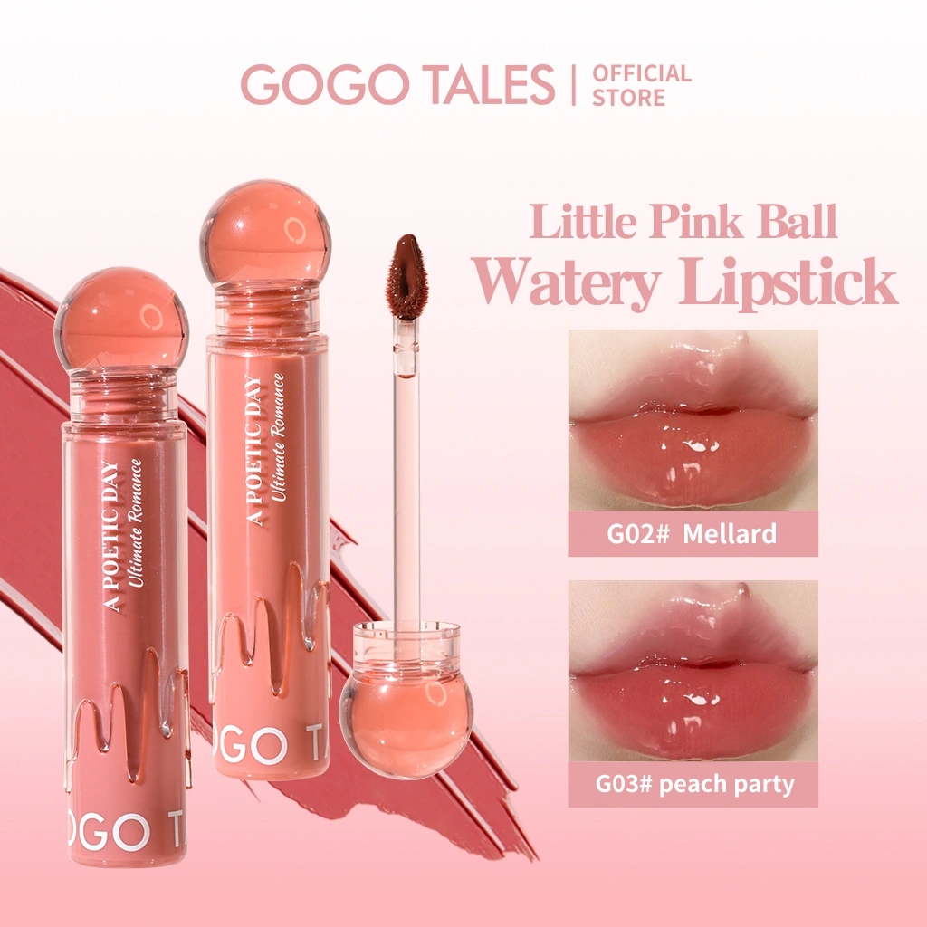 [BPOM]GOGO TALES Small Pink Ball Moisturizing Lip Gloss Lipstick Transferproof Ombre Pewarna Lipstik Tahan Lama Liptint Mirror Liquid Lip Glaze Lipcream Bibir Girls Make Up GT592