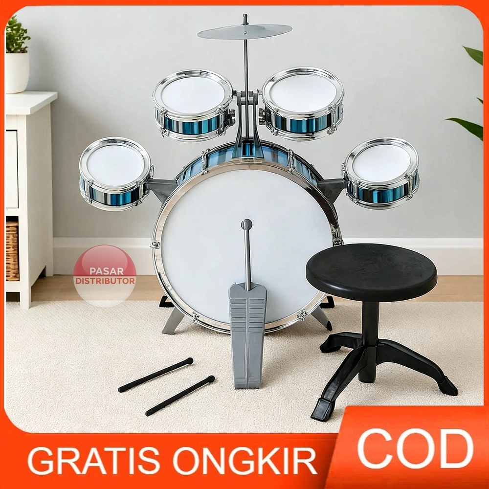 Pasar Distributor MUSIC STYLE JAZZ DRUM JUMBO Mainan Drum Anak Set Lengkap Stick Musik Edukatif