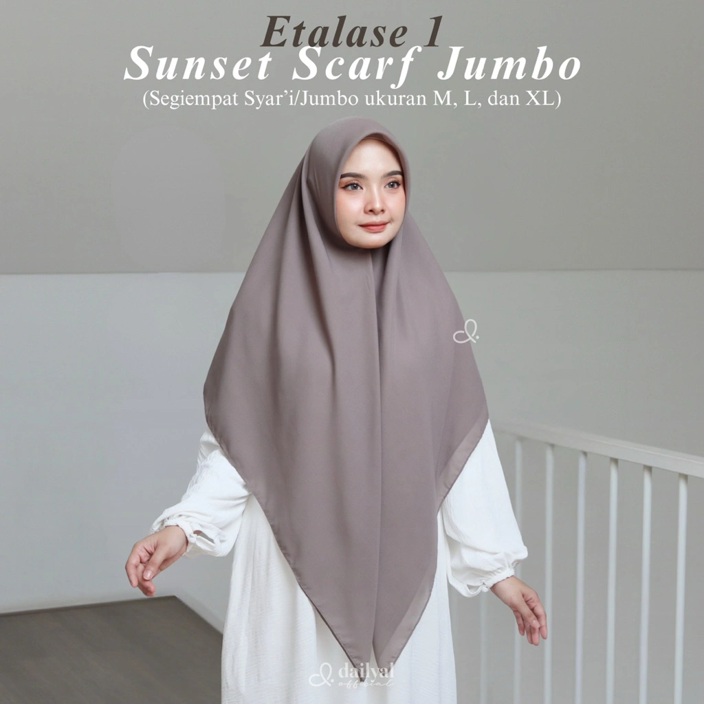 DAILYAL - Sunset Scarf Jumbo (Etalase 1 segiempat polycotton jumbo size M,L dan XL)