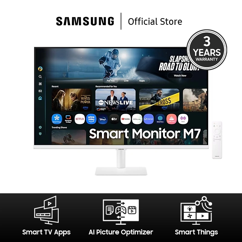 Samsung Smart Monitor 32"  M7 M70F 4K Samsung Vision AI - LS32FM701UEXXD - LS32FM700UEXXD