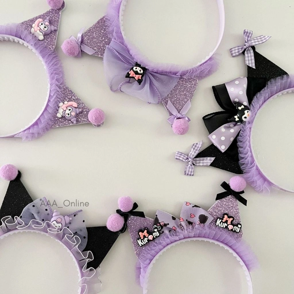 Bando Kuromi Sanrio Lucu Bandana Bando Anak Perempuan Dewasa