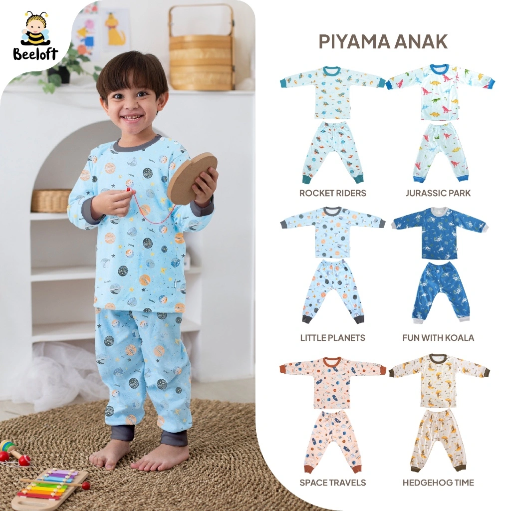 Beeloft Baju Tidur Piyama Anak Laki-Laki - Safari Adventure - Mission Space