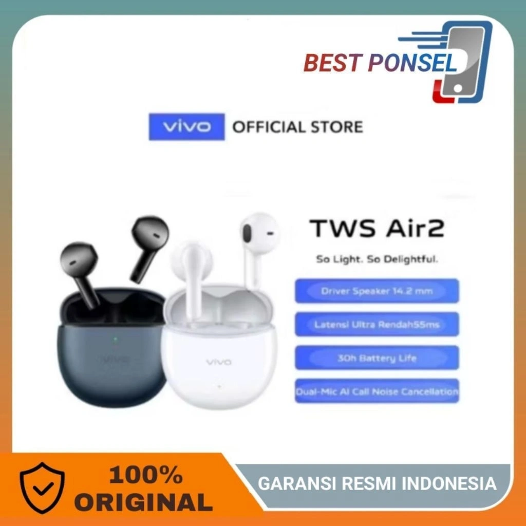 Olike Earphone Tws OH - T7 | Tws Vivo Air 2Wireless Bluetooth