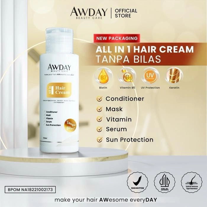 AWDAY Conditioner All in 1 Hair Cream Tanpa Bilas BPOM