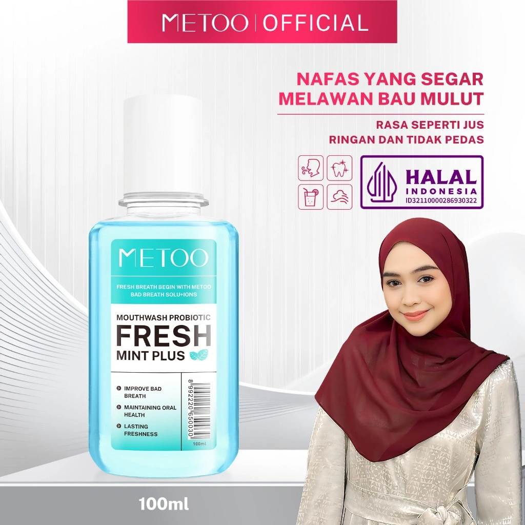MeToo Mouthwash Fresh Mint 100ml /nafas segar / menghilangkan bau mulut / kumur karang gigi / non-alkohol