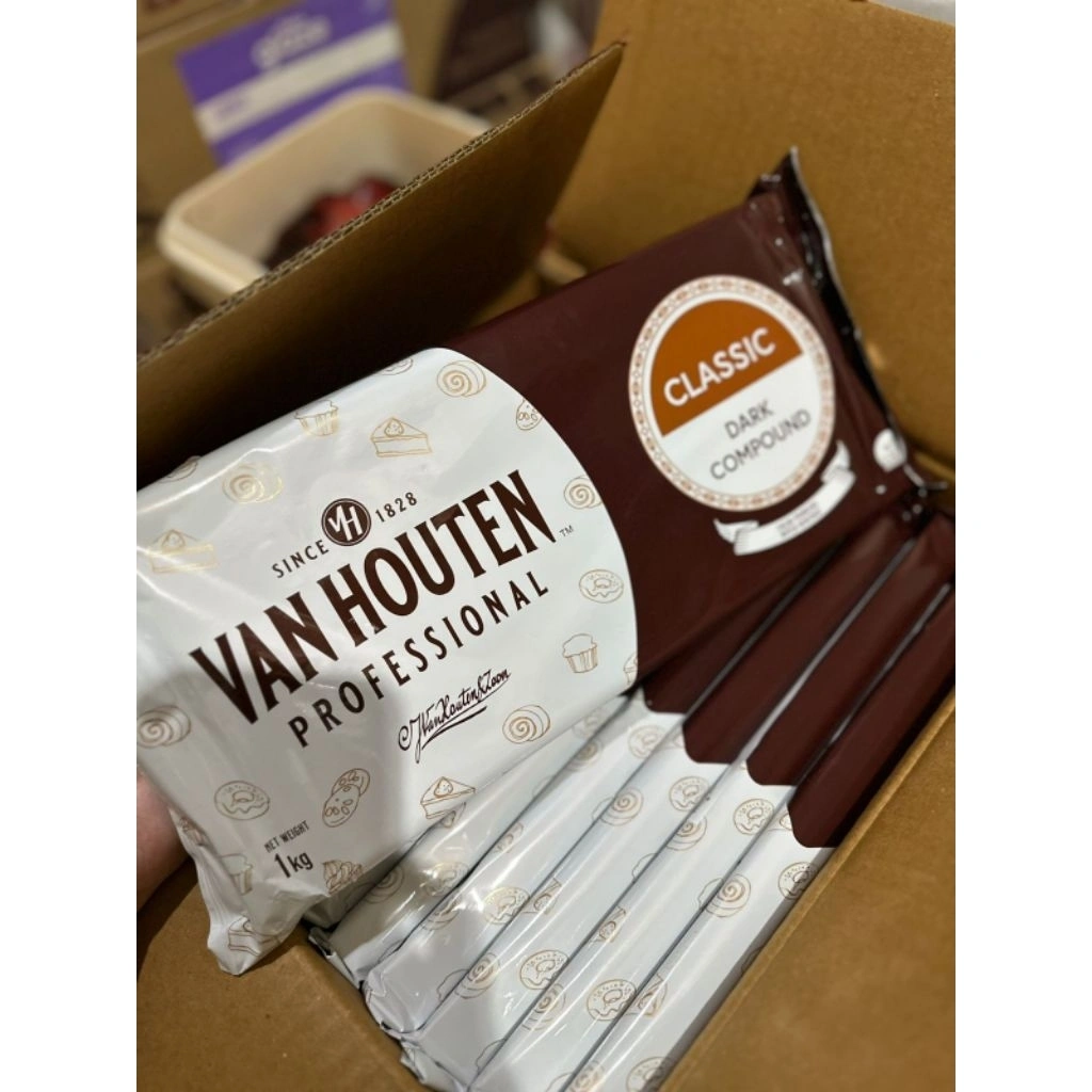 VAN HOUTEN DARK Chocolate COMPOUND PROFESSIONAL 1 KG - KEMASAN BATANGAN