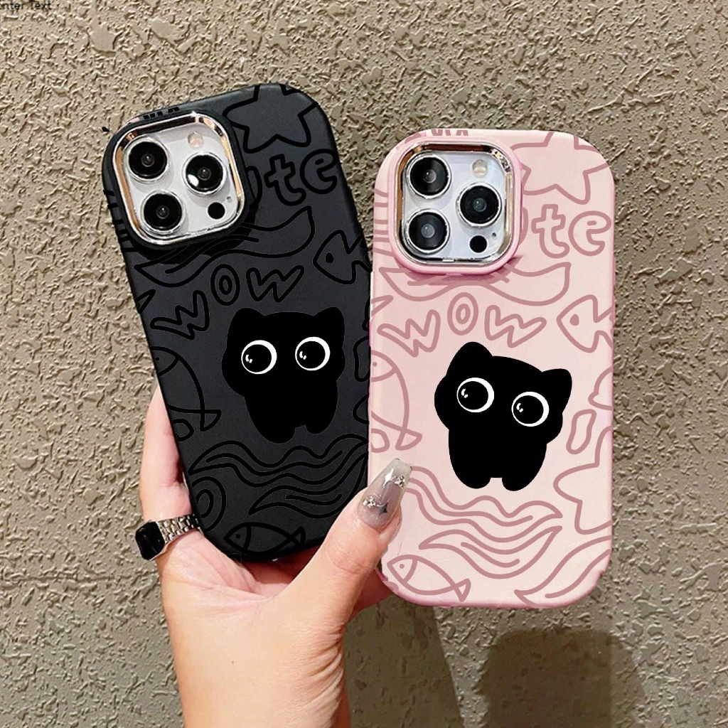 Black Cat Eye Case INFINIX HOT 60i 60 50i 50 30 30i PRO PLUS PLAY NOTE SMART 5 7 8 9 TECNO SPARK 20C GO 2 ITEL S23+ A70 10 10C SU244