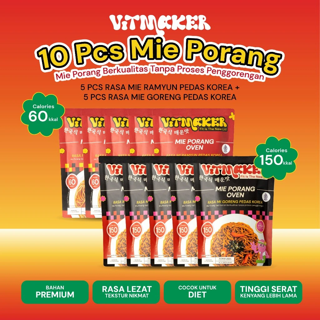 READY STOCK Vitmaker Mie Porang Goreng Pedas Korea & Ramyun Pedas Korea