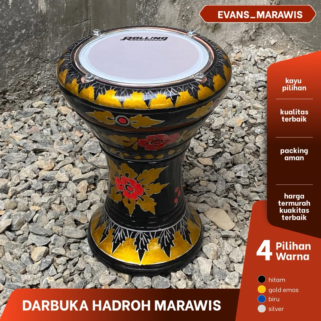 Darbuka Dumbuk Batu Mini mainan anak Ukuran 6 Inch Trumbuk hadroh marawis dumbuk pinggang calti