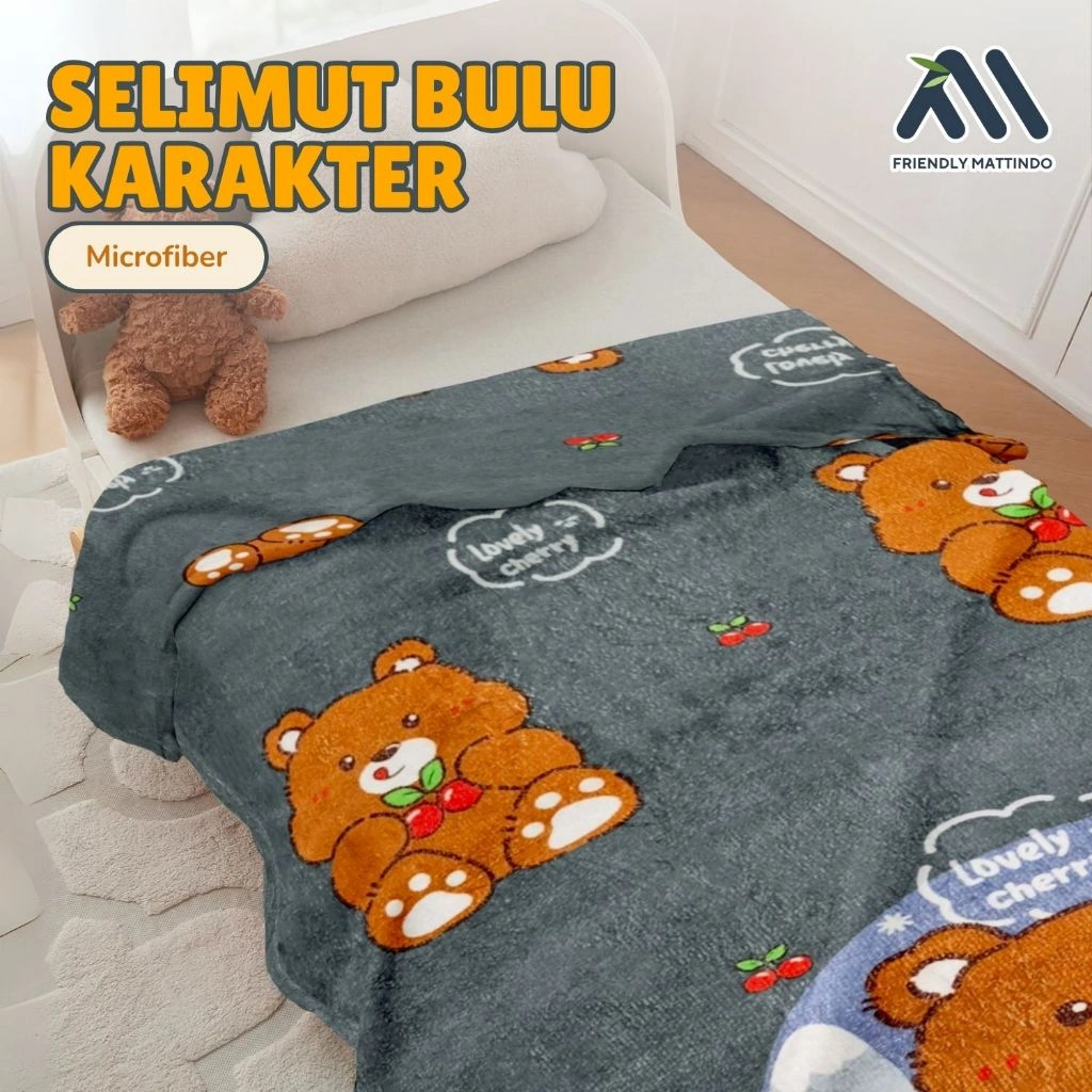 Selimut Bulu Anak Karakter 108 X175 Cm Bahan Microfiber Lembut Premium XS-1A