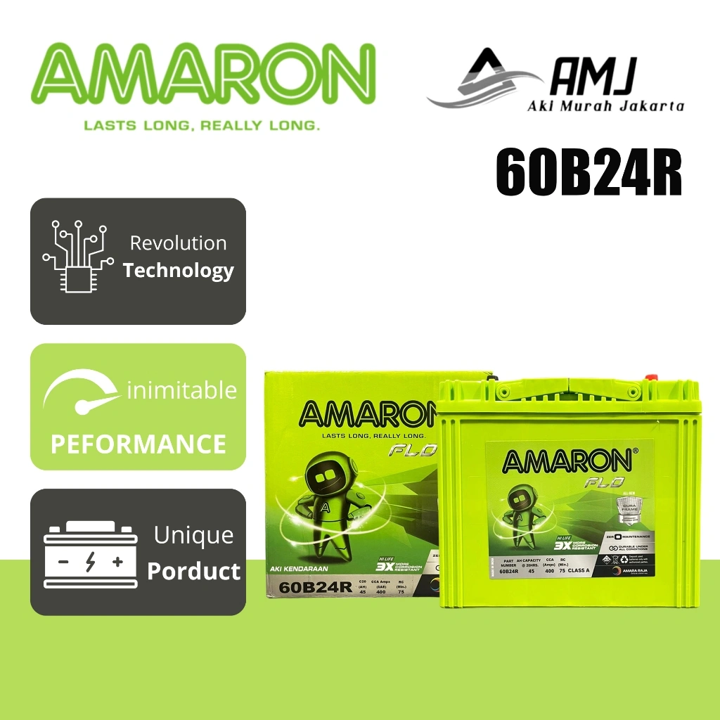 Amaron Hi Life Flo Aki Mobil Toyota Avanza 60B24R / NS60 - 45Ah Aki Kering