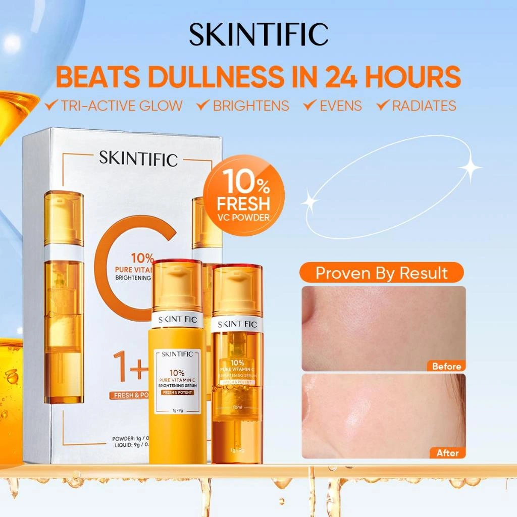 [New Launch] SKINTIFlC - 10% PURE VITAMIN C FRESH BRIGHTENING SERUM | Mencerahkan Dark Spot Tumpas Komedo Anti Aging Tone Up Whitening Brightening With ADVANCE DUAL LOCK TECHNOLOCY