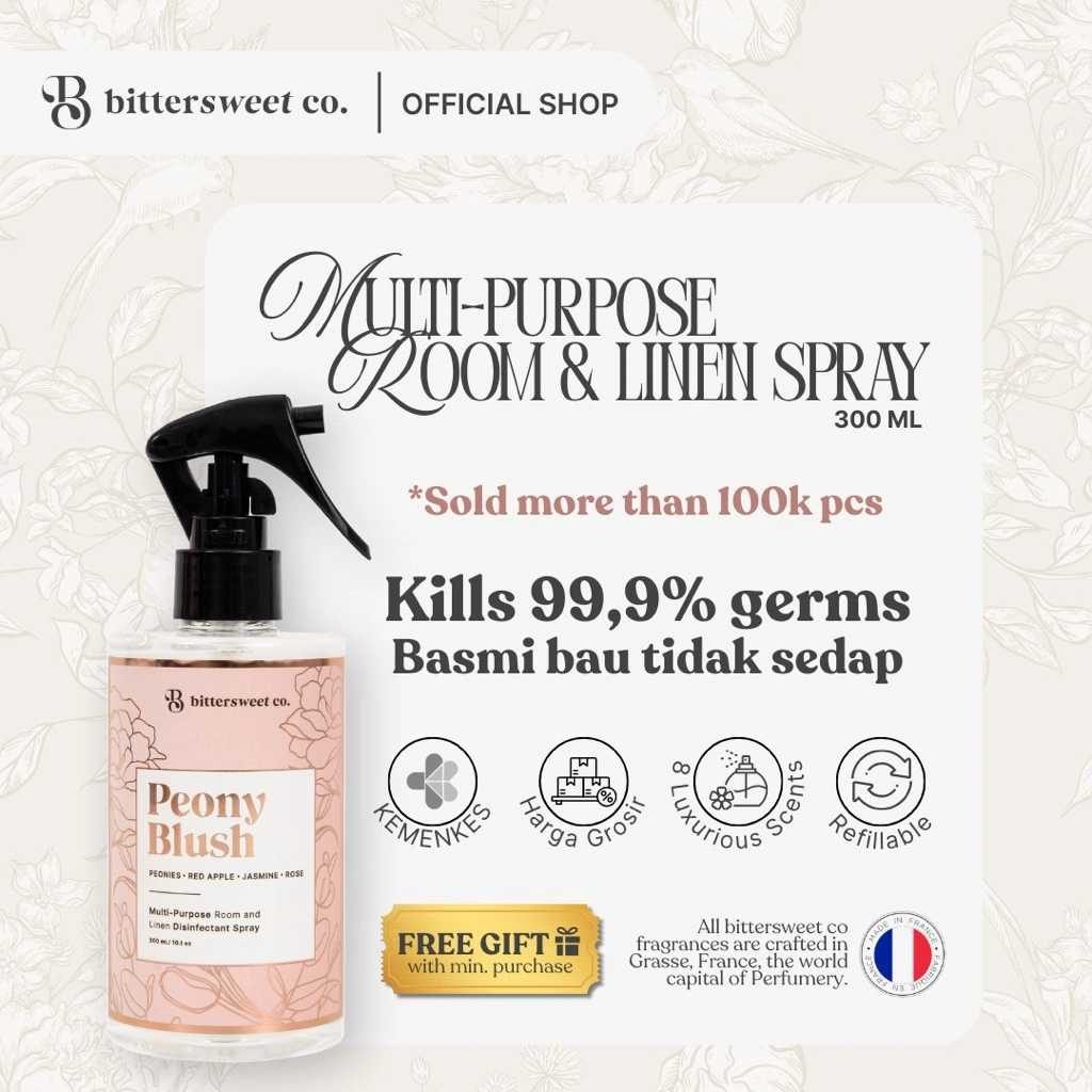 BITTERSWEET CO - Multi Purpose Room & Linen Spray | Anti Bakteri | 300ml | Support Lokal