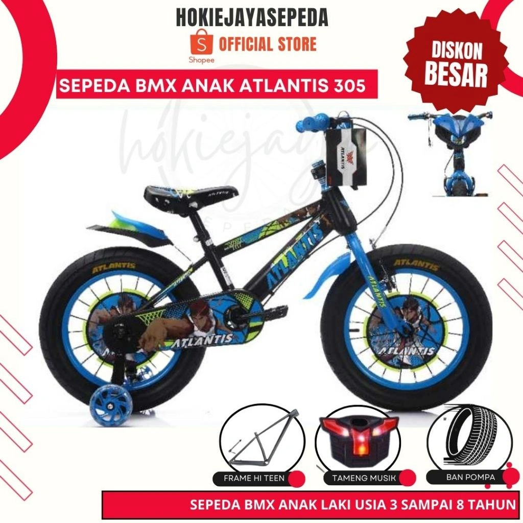 Sepeda Anak BMX ATLANTIS 305 Ban jumbo - Fitur Musik dan Lampu usia 3 sampai 8 Tahun