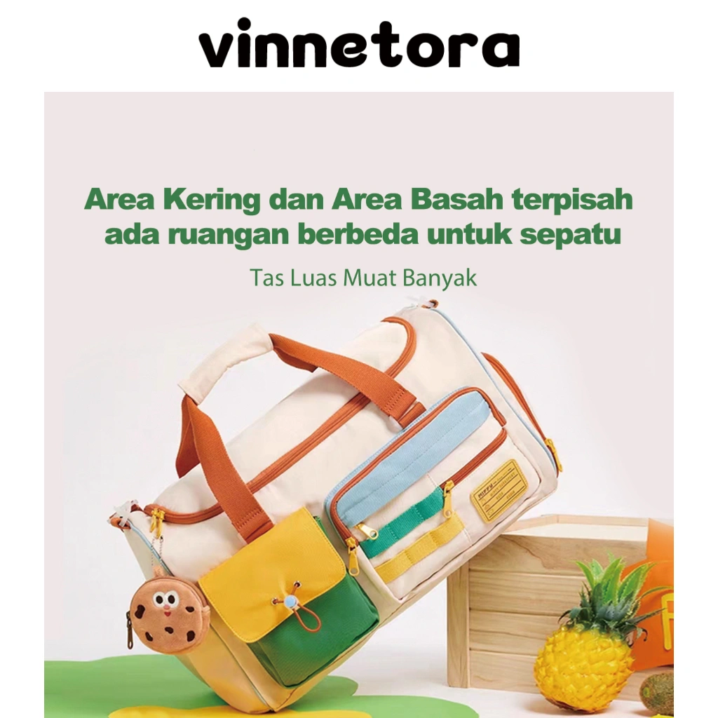 VINNETORA Travel Bag Tas Gym Wanita Tas Selemapang Wanita Besar Tas Traveling Pakaian 1131