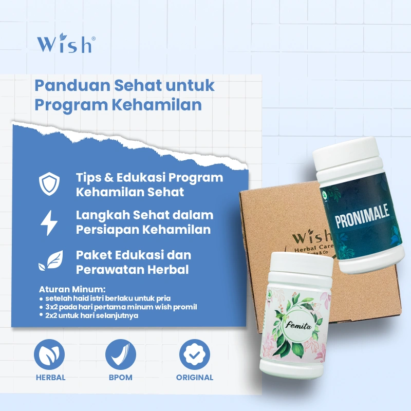 Wish Paket Promil Pronimale & Femita – Suplemen Herbal Program Hamil Suami Istri Dr Boyke