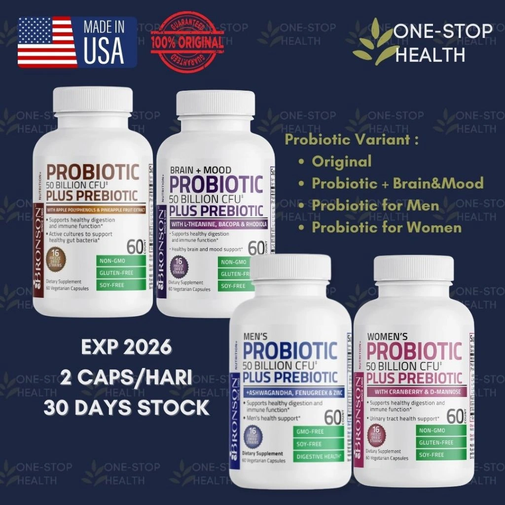 Bronson Probiotic + Prebiotic - 50 Billion CFU - 60 Capsules