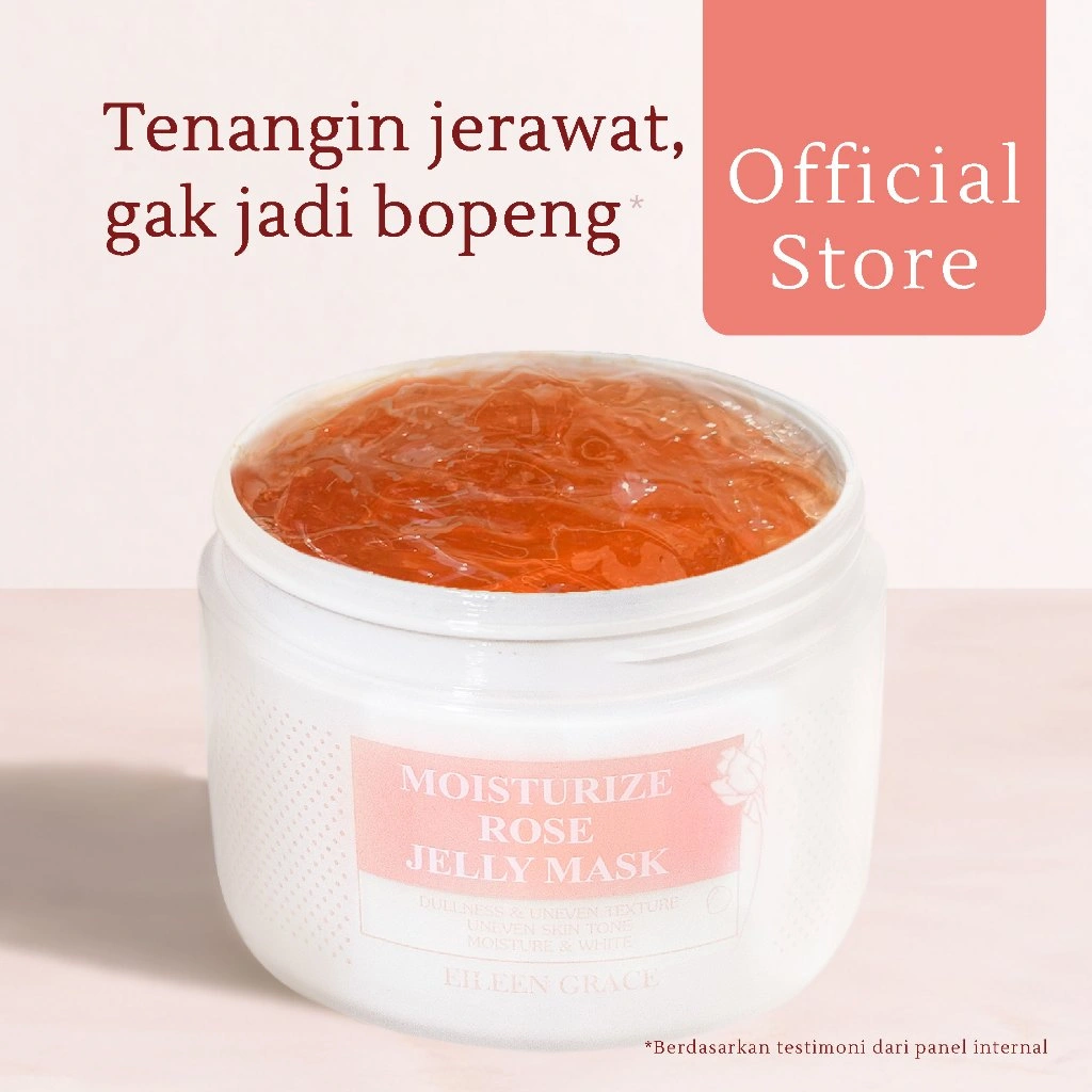 EILEEN GRACE - Moisturize Rose Jelly Mask 300 ml | Masker Wajah | Jerawat | Bruntus | Bopeng | Bekas Jerawat | Kemerahan | Skin Barrier | Mencerahkan | Melembapkan