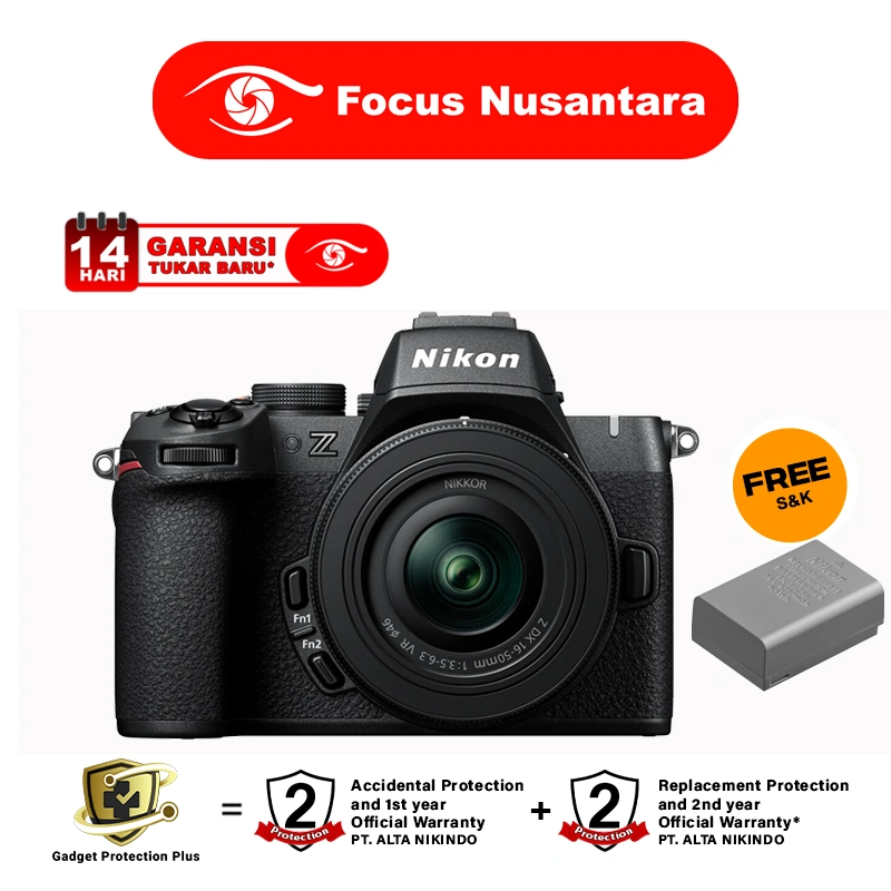 Nikon Z50 II Kit 16-50mm f/3.5-6.3 VR Mirrorless Camera Z50 Mark II Z50II Body Only GARANSI RESMI