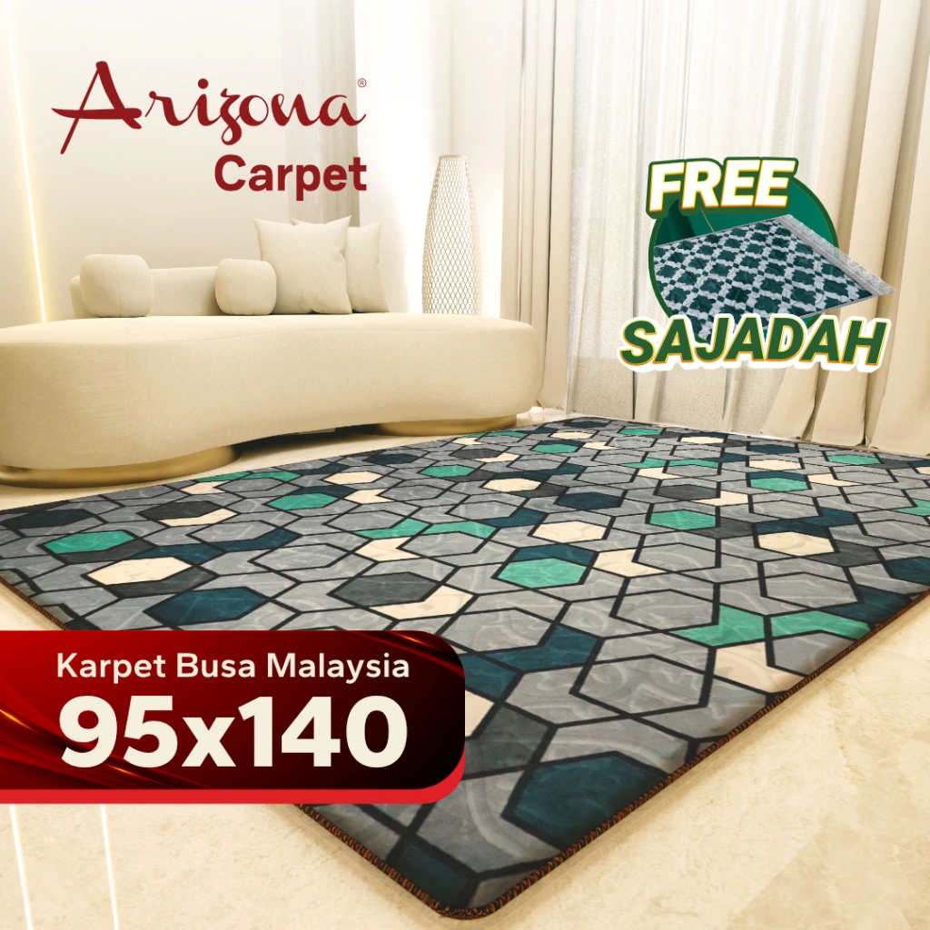 [95x140cm] Free Sajadah Arizona Carpet Cosmo Love Karpet Busa Malaysia Arizona Motif Minimalis Anti Licin