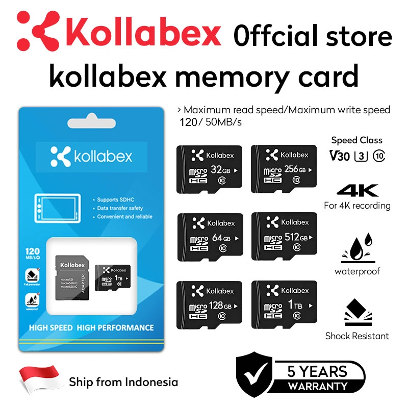 Kollabex Kartu Memori Khusus Cctv 1TB 512GB 256GB 128GB 64GB 32GB Kartu Memori SD Berkecepatan Tinggi