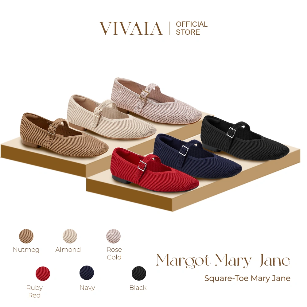 VIVAIA Sepatu Wanita Square-Toe Mary-Jane (Margot Mary-Jane)