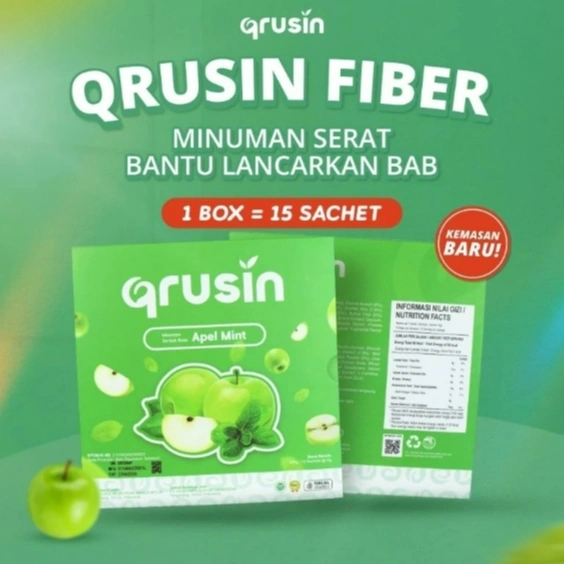 Fyberfyt/ Qrusin 1 box minuman diet serat fiber slim suplemen detox pelangsing penurun berat badan