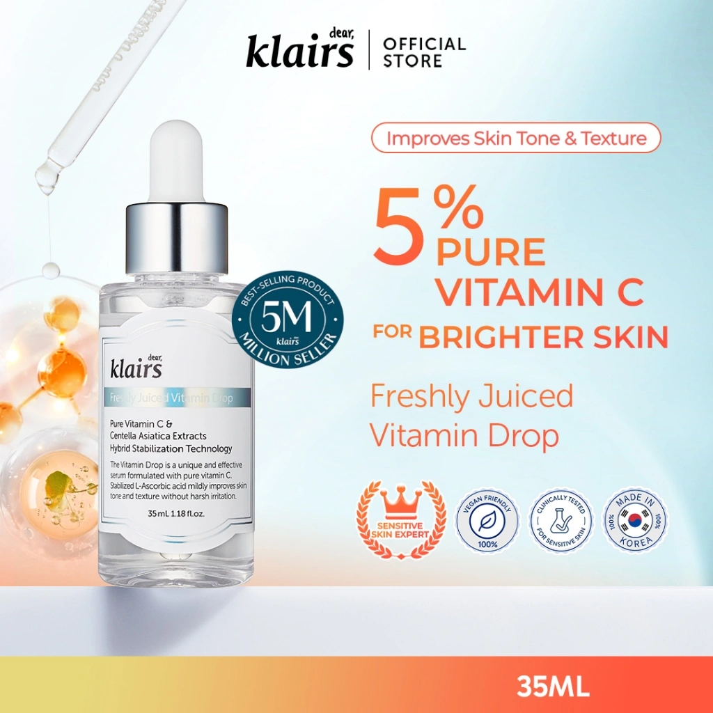 Dear Klairs Freshly Juiced Vitamin Drop 35ML - Vitamin C Brightening Facial Serum