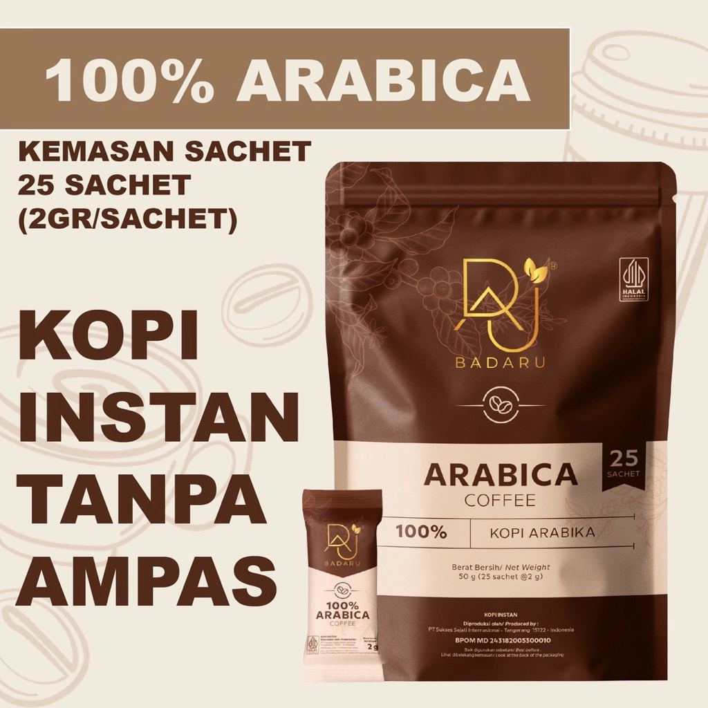 KOPI BADARU KOPI ARABIKA ESPRESSO INSTAN TANPA AMPAS KOPI HITAM TANPA AMPAS