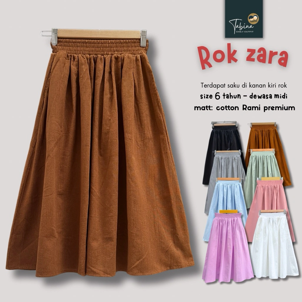 Rok Anak Remaja Hingga Dewasa Tabina seri Zaraa usia 5 hingga Dewasa Panjang 96 cm
