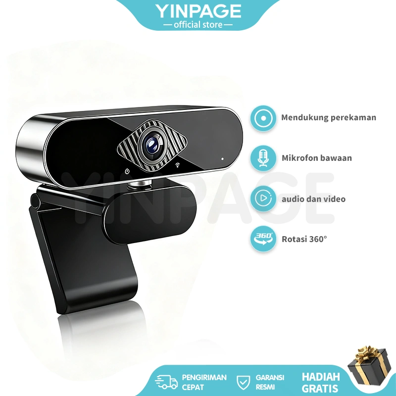 Full HD USB Kamera Laptop PC 4K 1080P Sudut Lebar 180 ° Dengan Mic USB Webcam With 360° Degree Rotation and Microphone Autofocus Live Webcam Conference Camera