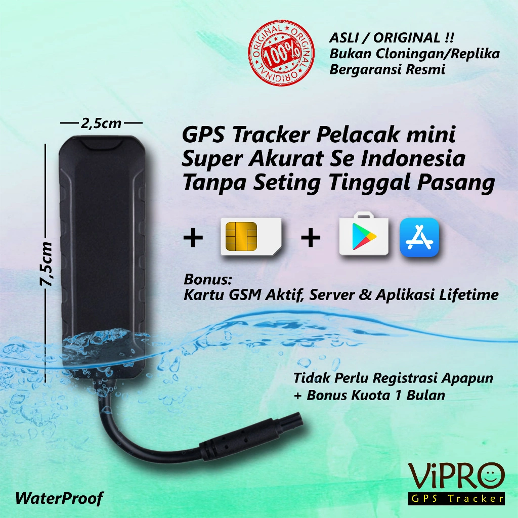 GPS Tracker Pelacak Mobil Motor Truk Bus Elf Canter Dutro WeTrack Original concox + Aplikasi & Kartu