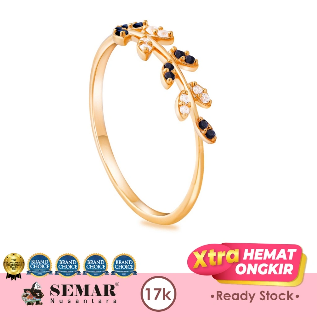 Cincin Emas Helena Leaf Rose Gold 17K Semar Nusantara