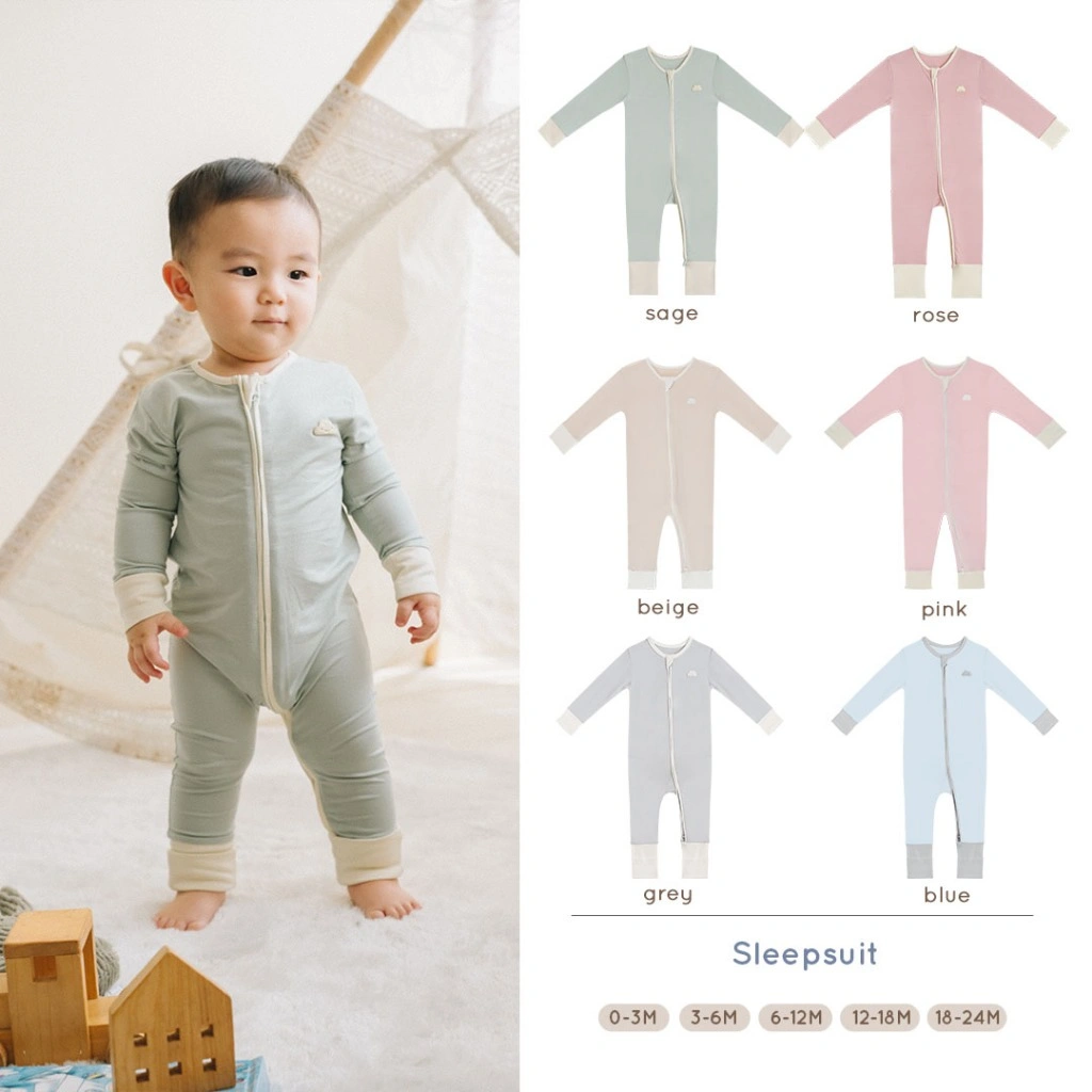 Awan & Co - Sleepsuit TENCEL Bayi Unisex Perempuan Laki-Laki (0-24M) / Jumpsuit Baju Baby Newborn