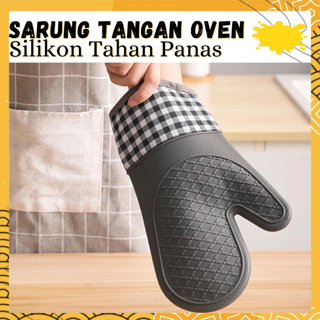 1Pcs Silikon Sarung Tangan Oven/Heat Resistant Oven Gloves Silicone Baking Mitt/Sarung Tangan Oven Anti Tahan Panas Silikon