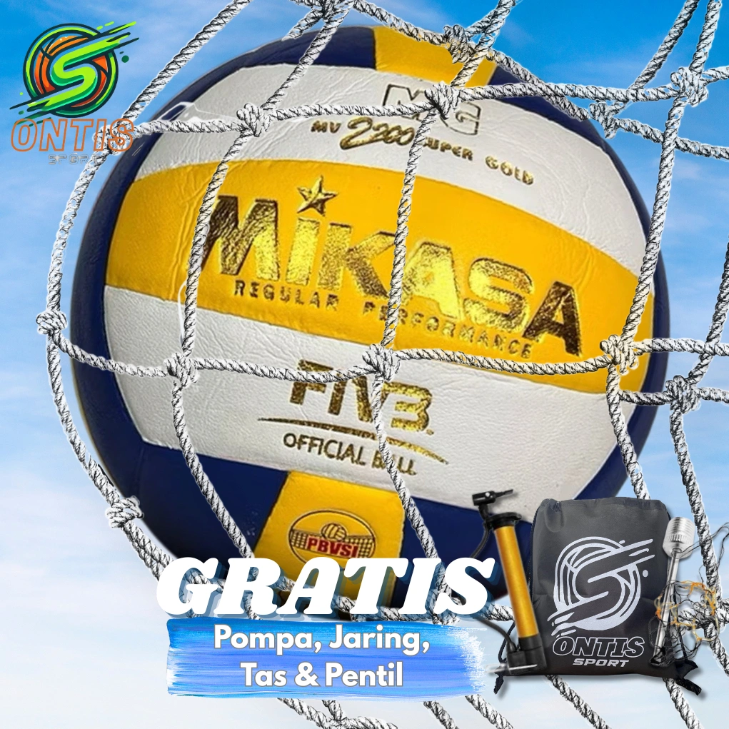 Bola Voli Voly Volley Murah Empuk Jahit Mesin Bonus Pentil Pompa Size 5